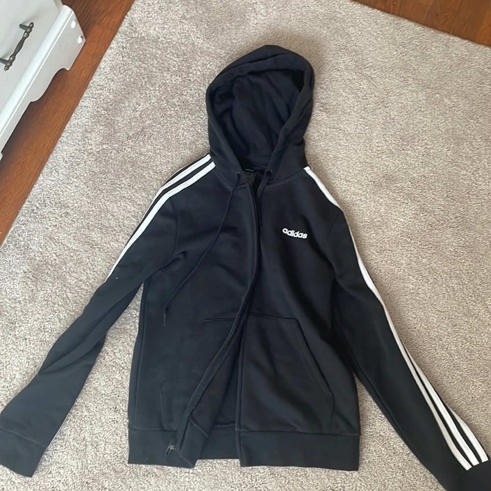 Black adidas zip up hoodie jacket